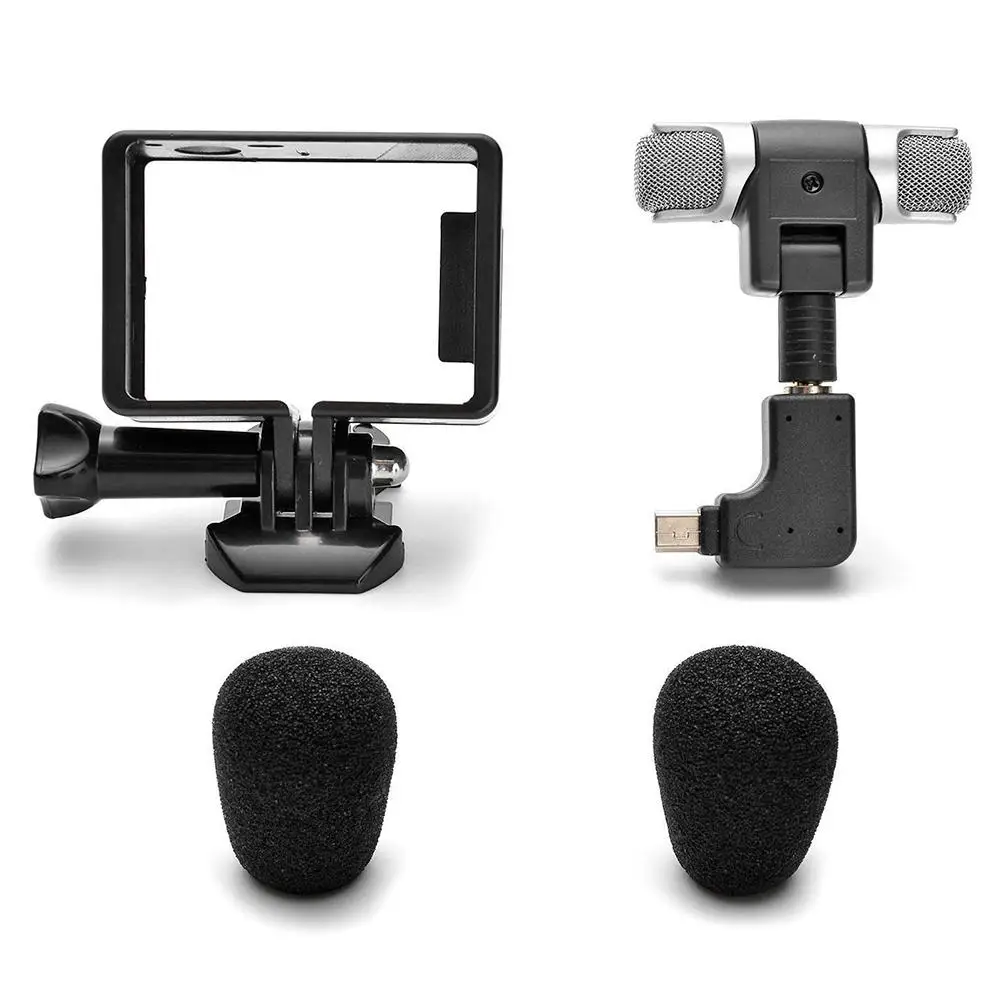 Стерео микрофон с защитным чехлом 3 5 мм микрофоном для камеры GoPro Hero 3/3 +/4 без шума