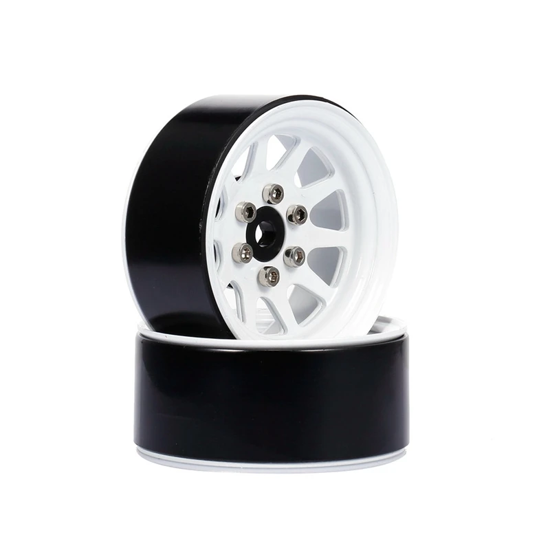 8 Pcs 1.9 Beadlock Wheel Rims For 1:10 RC Crawler Axial SCX10 AXI03007 90046 Traxxas TRX4 4 White & Black | Игрушки и хобби