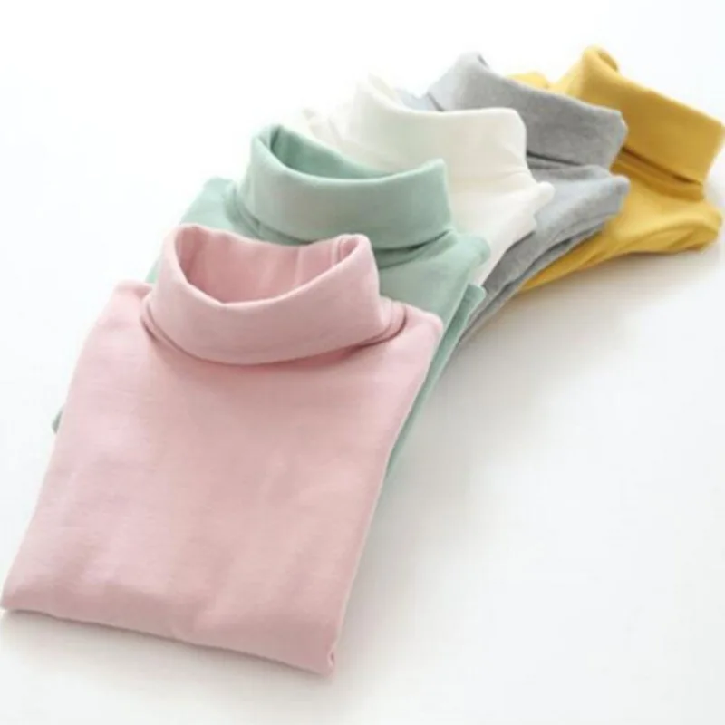 1 предмет осенне зимняя хлопковая однотонная водолазка с длинными рукавами для