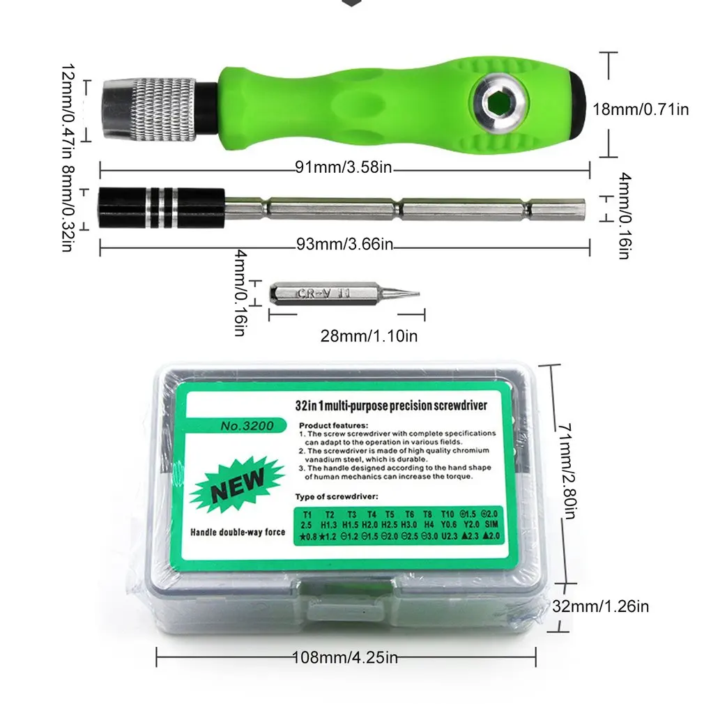 

Multifunction Screwdriver Set 32 In 1 Professional Tips Magnetic Bits Screw Driver Mini Tool Case For Repair Screwdriver Bit