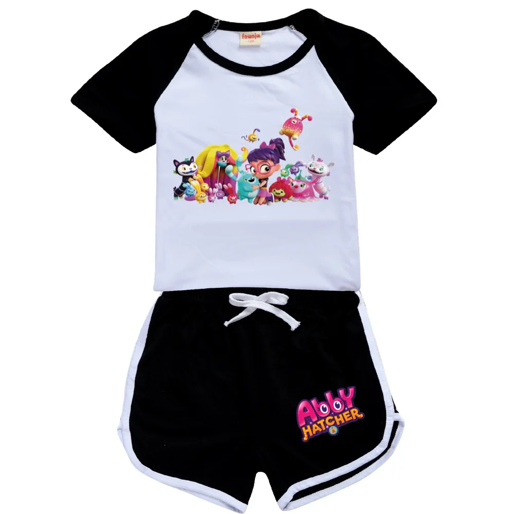 Летние комплекты детской одежды для девочек одежда Эбби Хэтчер футболка с