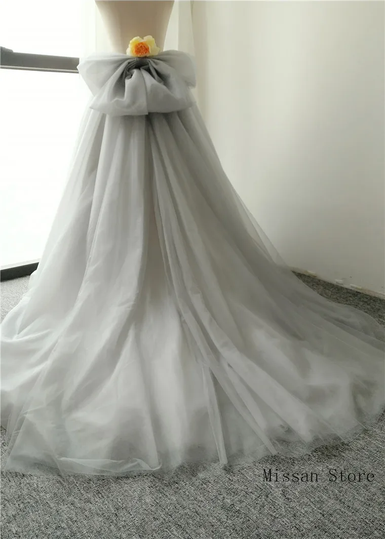 

Light Grey Short Train Bridal Skirt Wedding Skirt Wedding Party Skirt Puffy Wedding Dress Petticoat