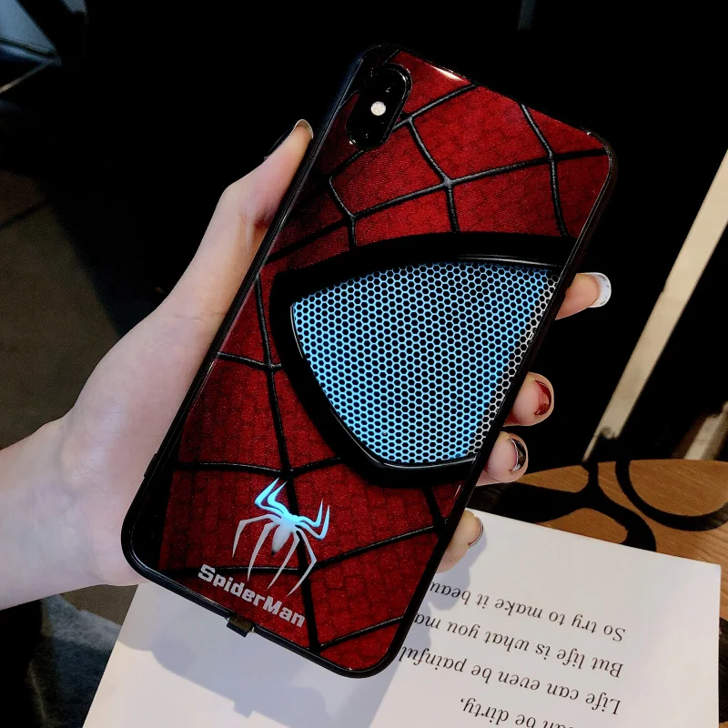 venom чехол из закаленного стекла для телефона для iPhone 6S 7 8PLUS XS MAX светодиодный роскошный стеклянный чехол для телефона