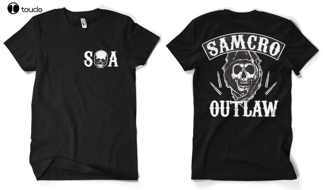 Мужская футболка с принтом летняя мужская SAMCRO Outlaw BIG & TALL|Мужские футболки| |