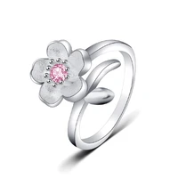 flower shape women ring 925 silver jewelry accessories with cubic zirconia gemstone open finger rings fashion wedding party gift