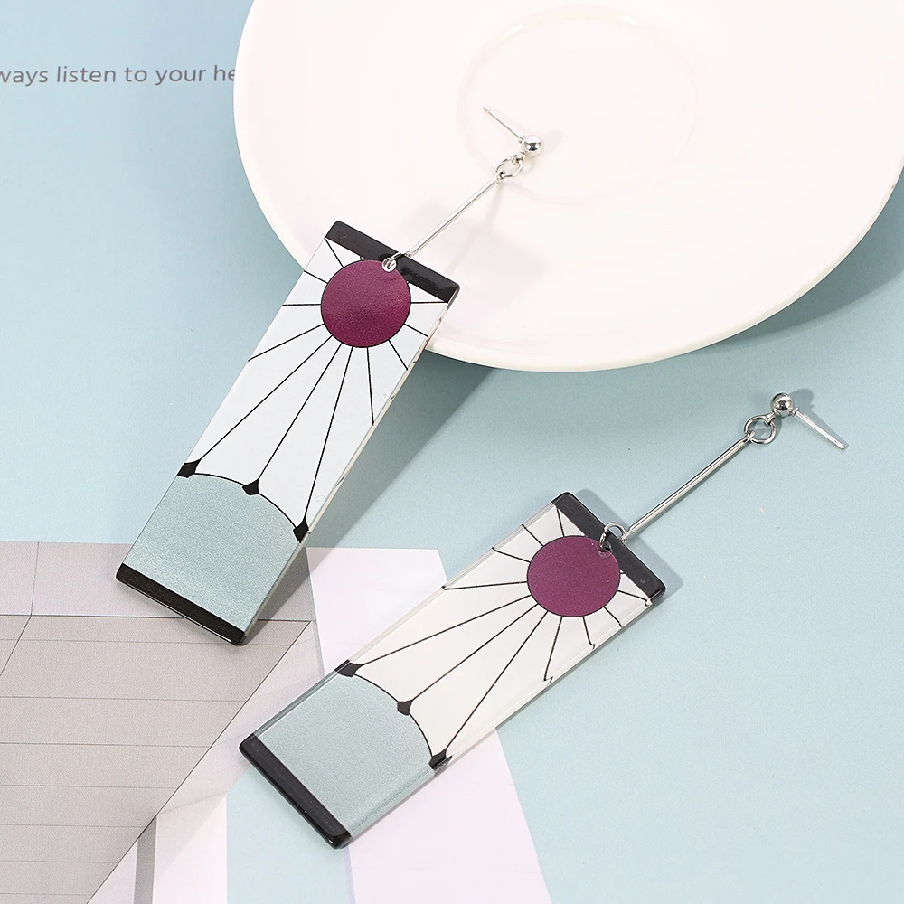 Акриловые серьги-подвески в стиле аниме клинок призрака для женщин и мужчин