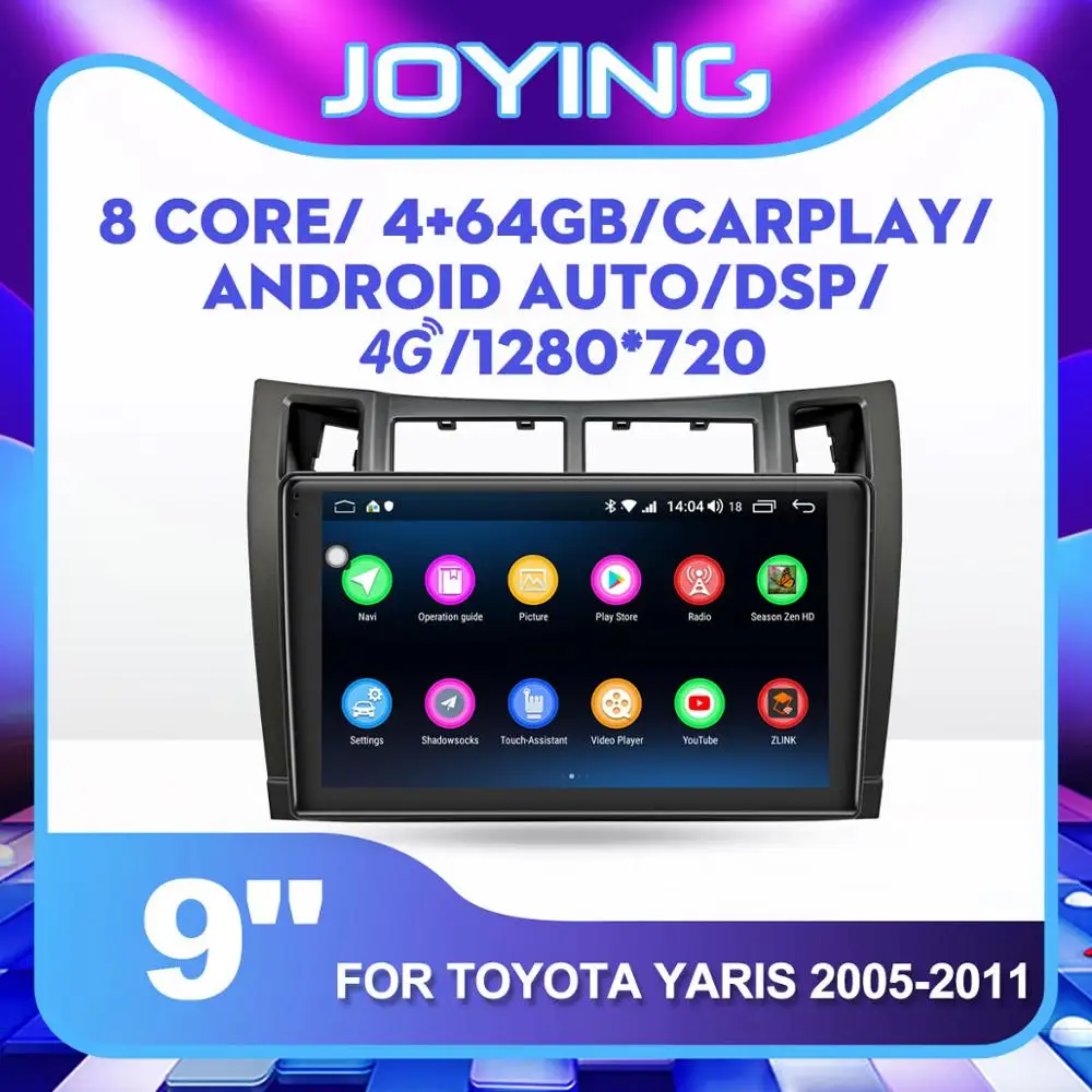 " Восьмиядерный Android 8,1 автомобильный стерео Android аудио Авторадио для Toyota Yaris 2005-2011 головное устройство gps задняя камера с 2G/4G rom