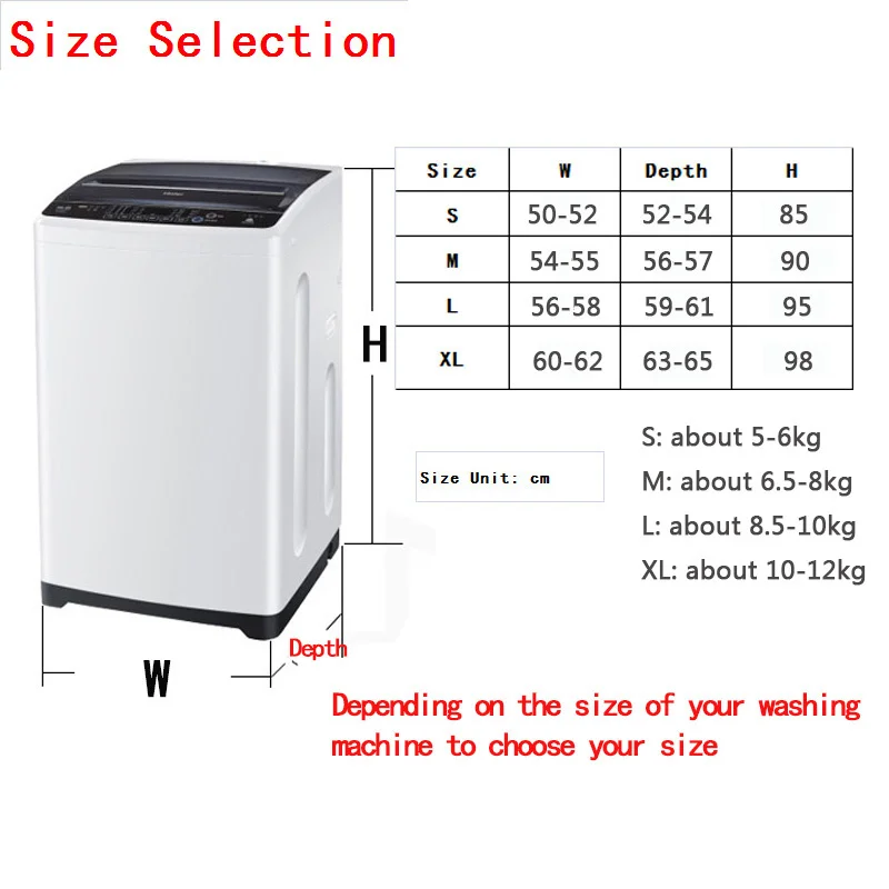 

Washing Machine Cover Thickness Waterproof Silver Coating Fabric Washing Cape Anti-UV Houshold Goods