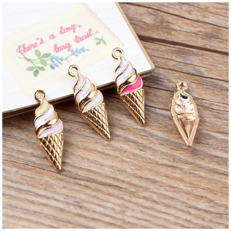 10 шт./лот модные ювелирные изделия эмаль металлический сплав мороженое сделай