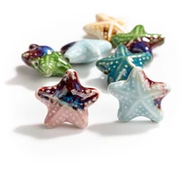 2pcs ceramic starfish beads for jewelry making special shape porcelain necklace accessories xn17101