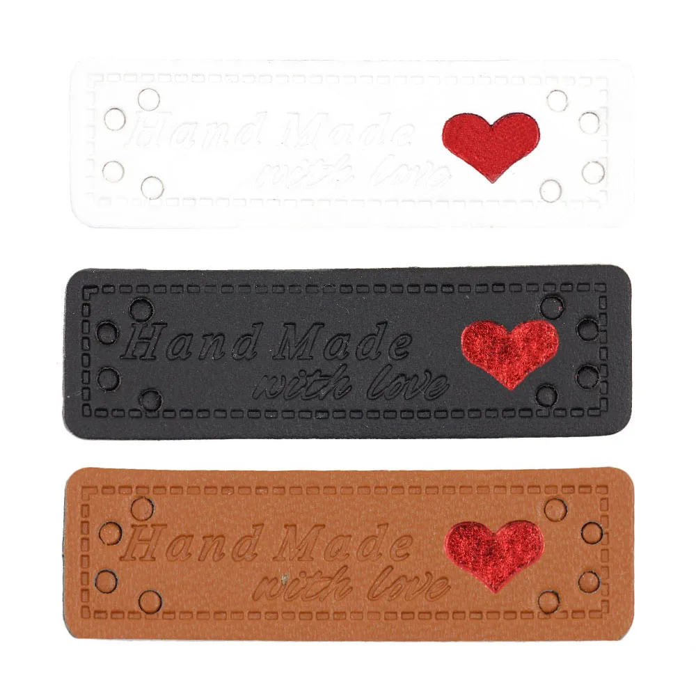 Этикетки ручной работы с надписью Handmade With Love 50 шт. 51 х15 мм|Этикетки для одежды| |