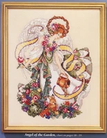 garden fairy 32 39 cross stitch ecological cotton thread embroidery home decoration hanging painting gift
