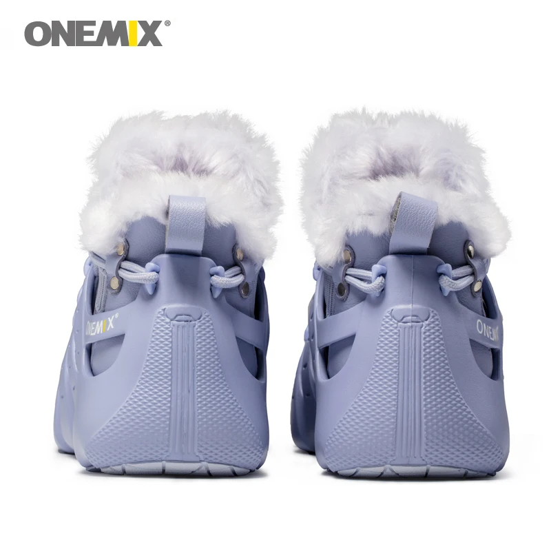 ONEMIX Men Winter Warm Plush Snow Boots High Quality for Women Walking Shoes Outdoor Trekking No Glue Sneakers Autumn Keeping