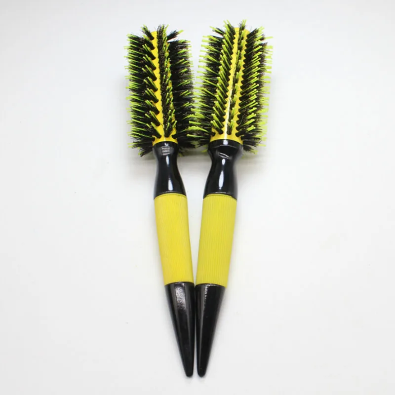 

Free Shipping Wooden Hair Brush With Boar Bristle Mix Nylon Styling Tools Professional Round Hair Brush (6pcs/set)