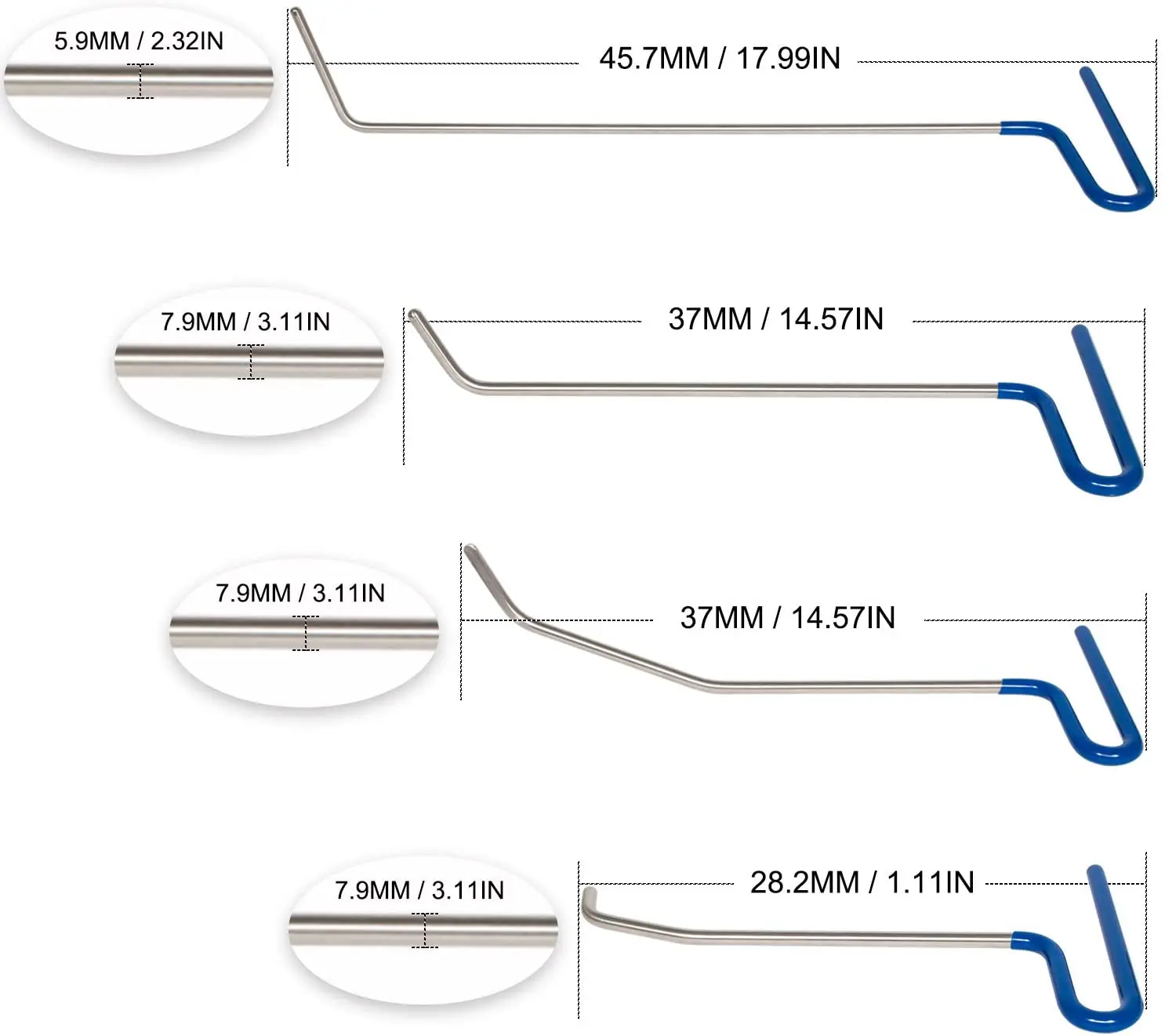 vender Conjunto De Hastes De Remoção Paintless Dent Repair Tools Para Carro Dent Removedor Extrator Kit De Reparação De Danos Causados Por Granizo-10 Peças
