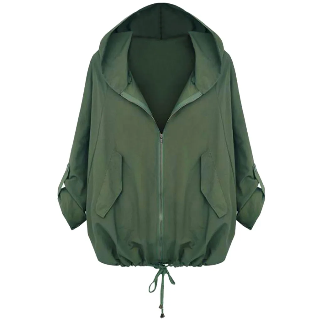 

2019 Autumn Winter New Fashion Women Zipper Hooded Matching Pocket Sweatshirt Coat Z724