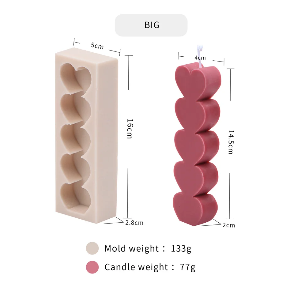 Любовь Форма Силиконовые свечи формы в виде сердца для влюбленных кубоид арома