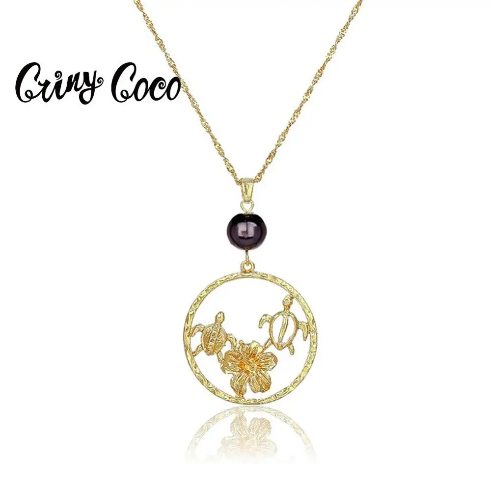 Гавайская черепаха Франгипани ожерелье Модные женские классические жемчужные