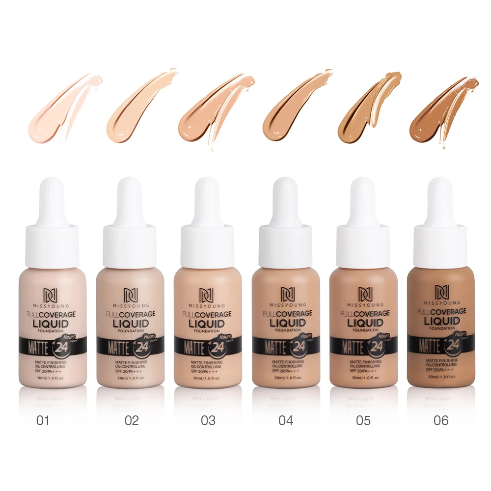 

30ml Long Lasting Liquid Foundation Full Coverage Matte Finish Waterproof Concealer Makeup