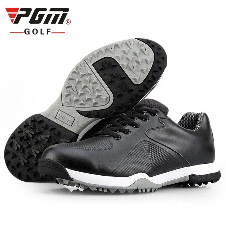 

MO EYES Men Waterproof Rubber Non-Slip Sole Golf Shoes Comfortable Breathable Antiskid Lace-Up Golf Sneakers size 39-44