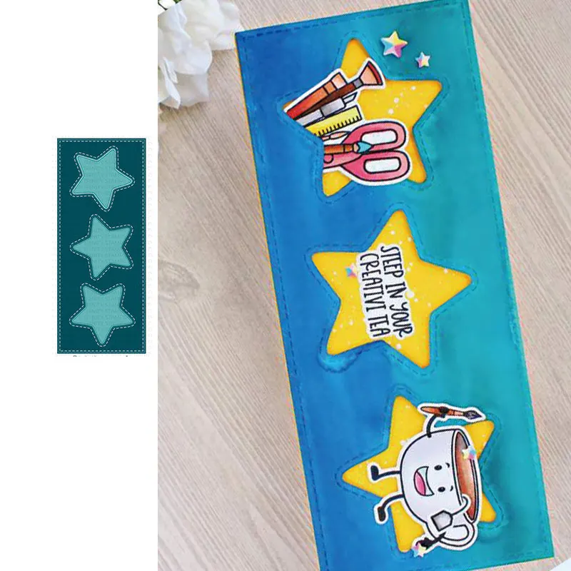 

Новинка 2021 года, трафарет SLIMLINE, звезда, трио, вырезанные штампы, искусственное украшение, шаблон для тиснения, сделай сам, поздравительная от...