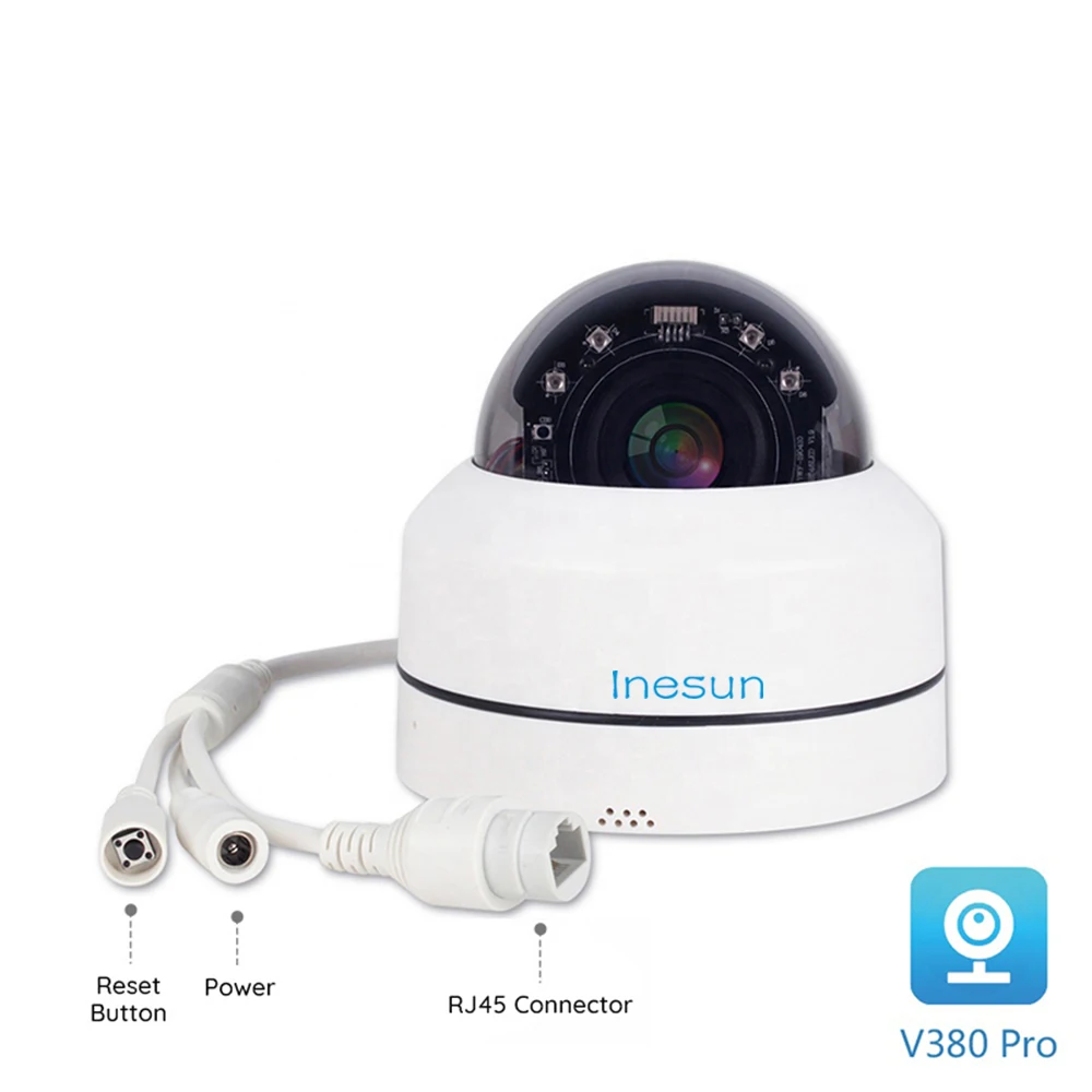 Inesun Мини WiFi камера безопасности Pan Tilt 4x Zoom PTZ камера для помещений/улицы WiFi IP купольная камера 100ft ночное видение двухстороннее аудио