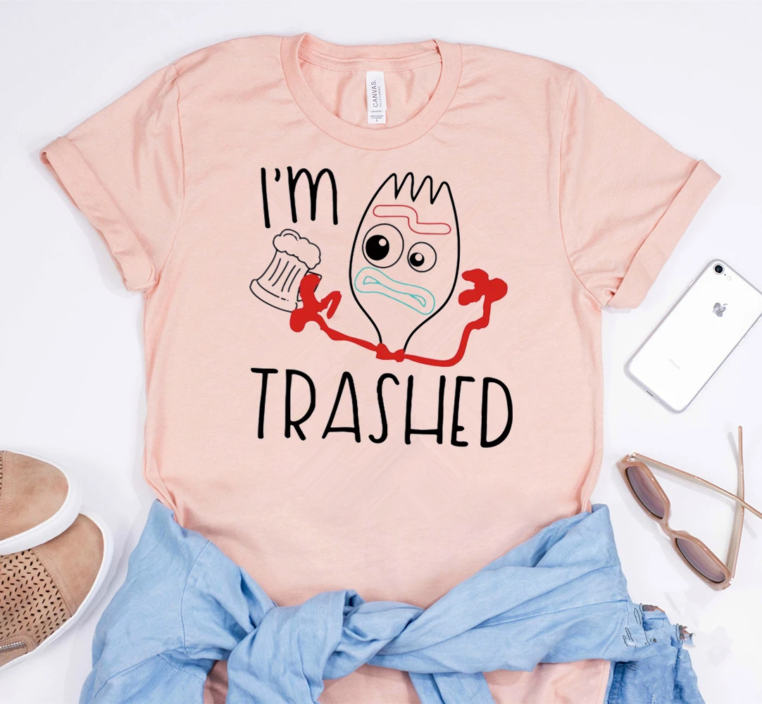 I'm Trashed Forky футболка Веселая Forky рубашка Toy Story 4 рубашки Humor Forky Графические футболки tumblr футболки