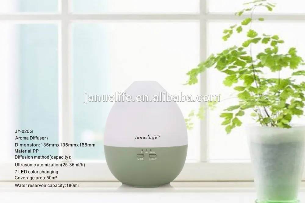 

Egg Shape 200ml Ultrasonic Essential Oil Aromatherapy Diffuser Humidifier with 7 Color Changing LED Light