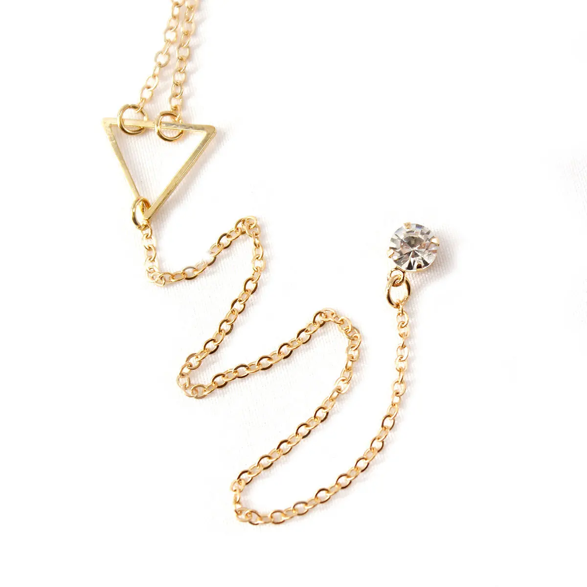 Новое модное длинное ожерелье цепочка с кулоном кристаллами золотистый