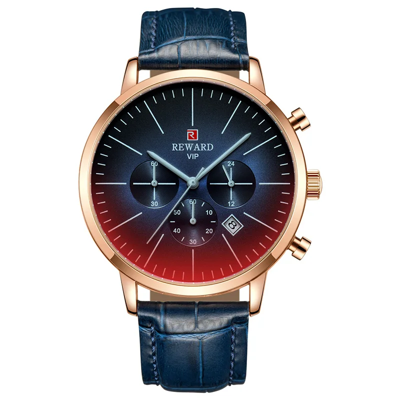 L-Leather Blue Топ люксовый бренд Мужские кварцевые наручные часы Аналоговые мужские военные армейские мужские часы водонепроницаемые спортивные мужские часы с будильником Relogio Masculino - Цвет: L-Leather Blue
