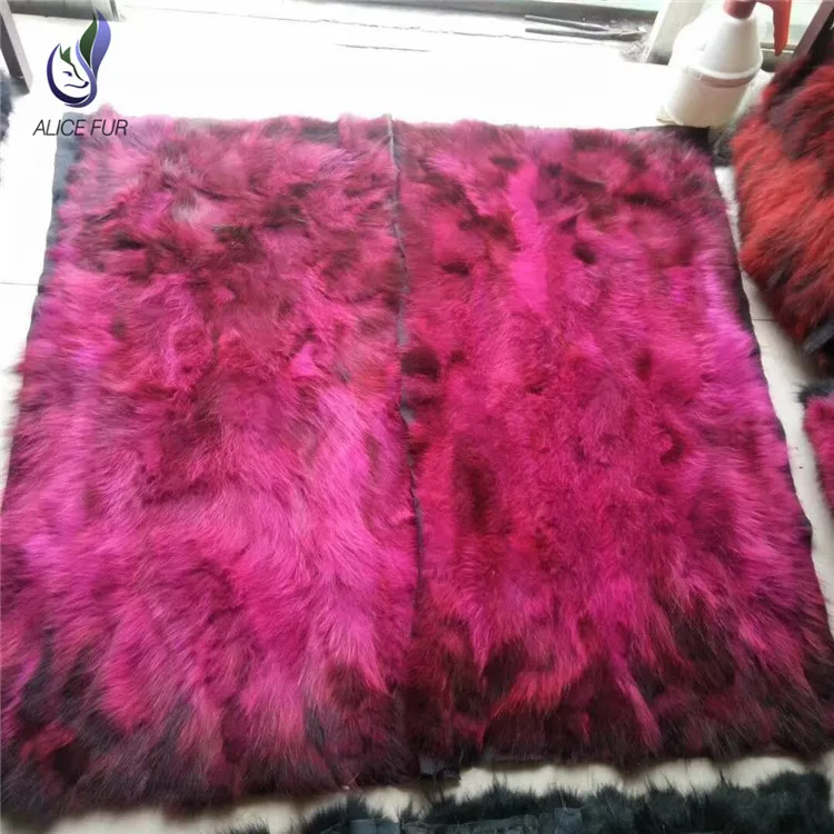 

Patchwork racoon fur plate dyed color genuine raccoon fur blankets for garment use
