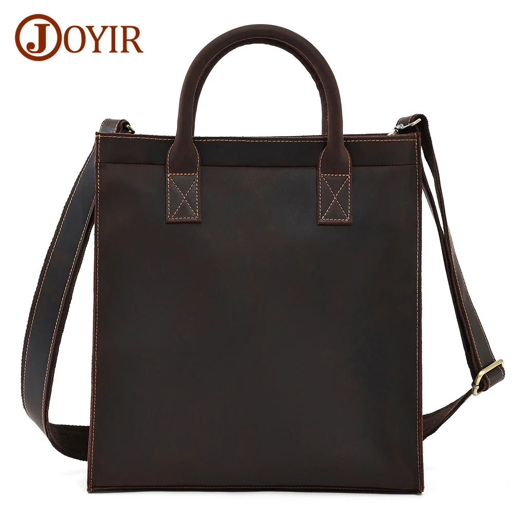 

JOYIR Genuine Leather Handbags Shoulder Bag Women Men Tote Top Handles Large Capacity Crossbody Bag Vintage Designer Purse