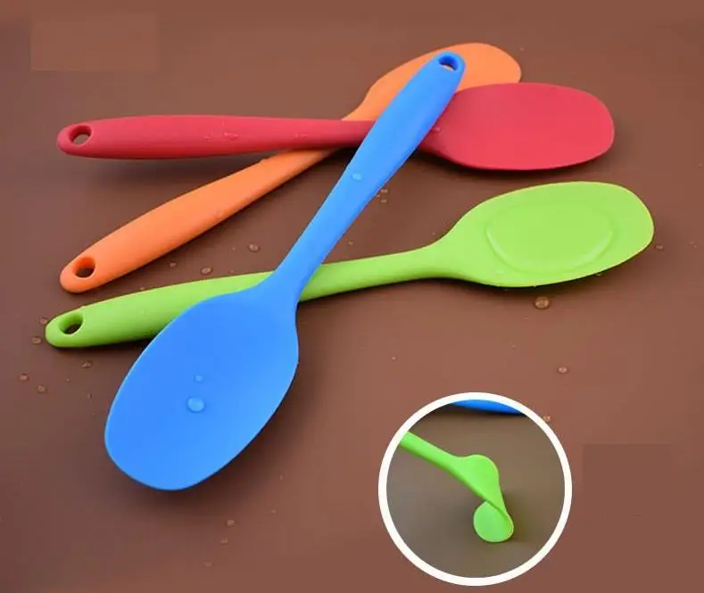 

Kitchen Tool 5 Color 210mm Universal Flexible Heat Resistant Silicone Spoon Scraper Spatula Ice Cream Cake for Shovel SN78