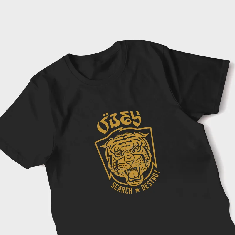 

2021 Summer T-Shirts Men Women Tiger Print T Shirt Fashion Short Sleeve Anime Clothes Tops Tees Cotton O-Neck Black Shirts