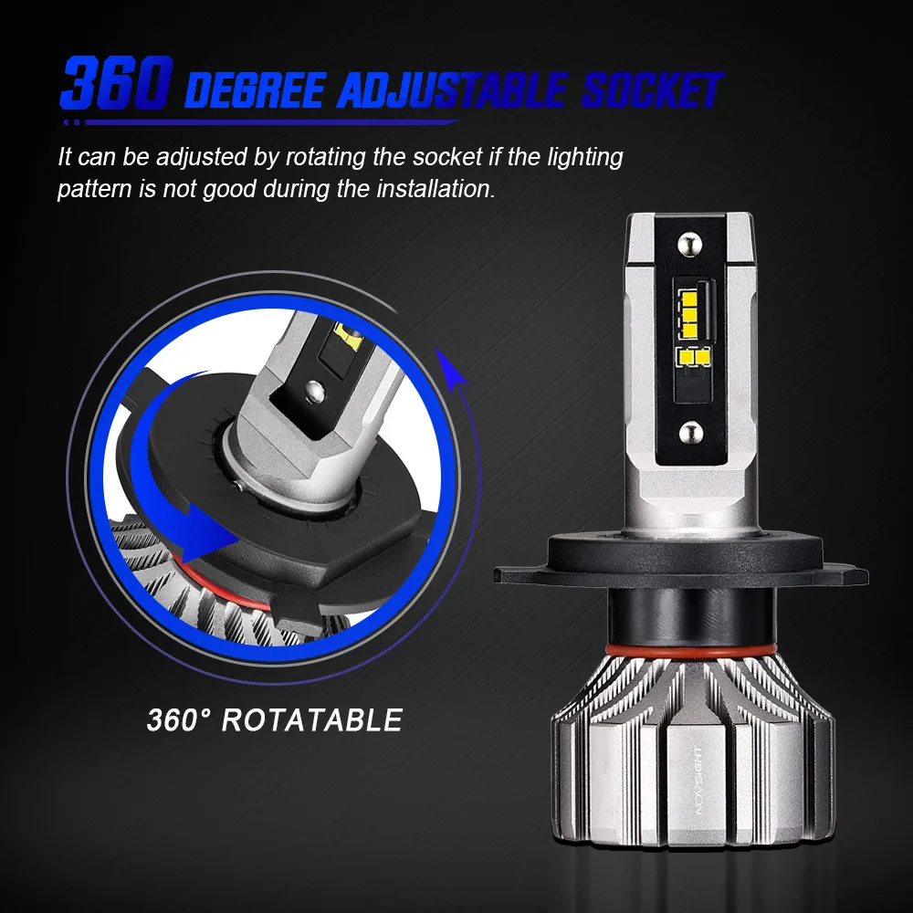 NOVSIGHT H4 светодиодный Автомобильные фары H7 9005 HB3 9006 HB4 9012 H1 H3 H11 H8 H9 мини 8000LM 6500K