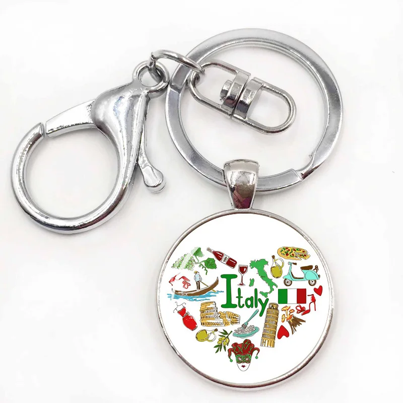 Брелок для ключей в этническом стиле кольцо с кабошоном из стекла Испании России