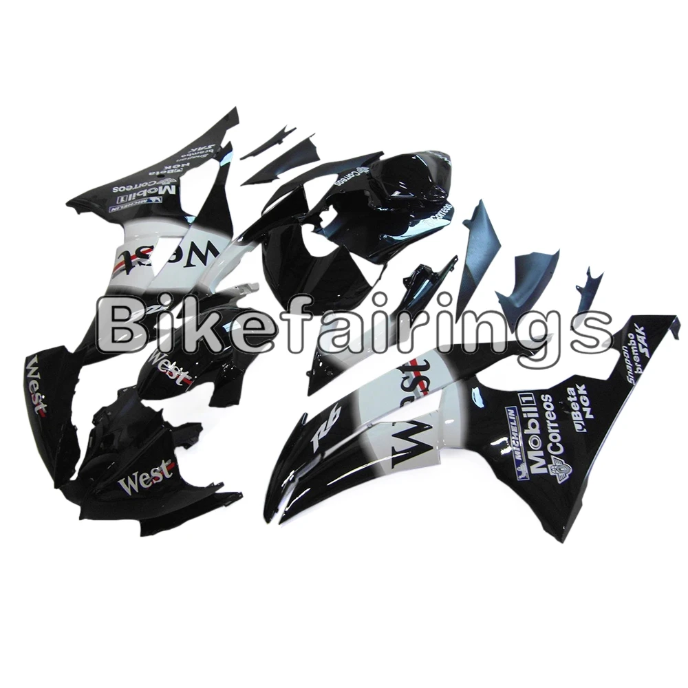 Запад черный белый корпус работать на Yamaha YZF 600 YZF600 R6 2008 2009 2010 2011 2012 2013 2014 15 16
