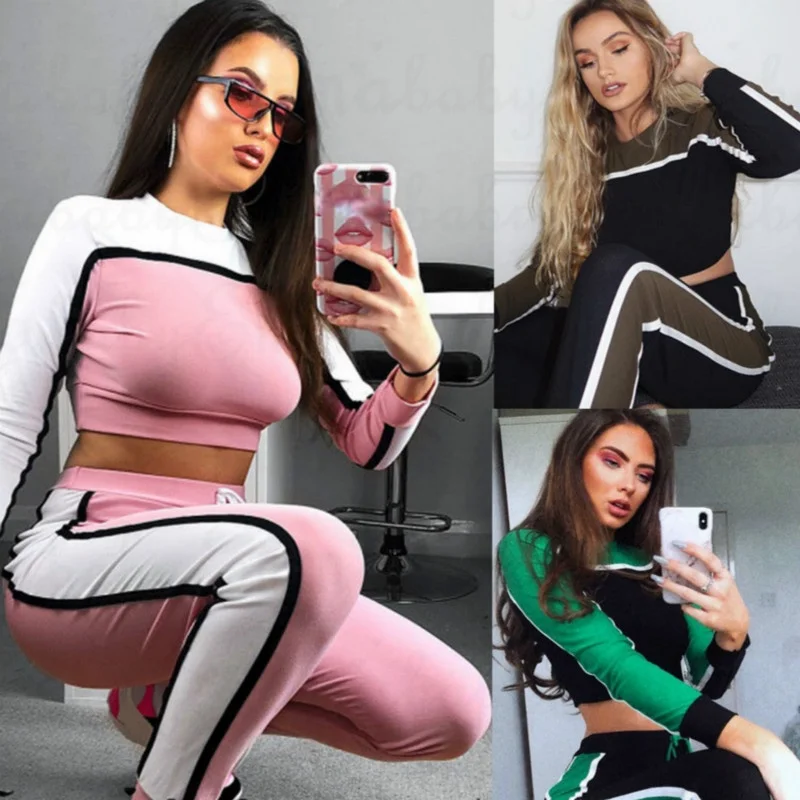 

Tracksuit Bottoms Running Sweatshirt Sports Set 2Pcs Women autumn 2021 new fashion Sport