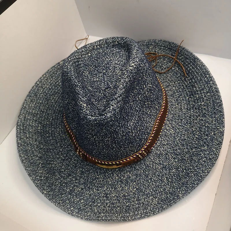 

Соломенная шляпа HT446, летняя, с защитой от ультрафиолета, для мужчин и женщин, Пляжная, 2020