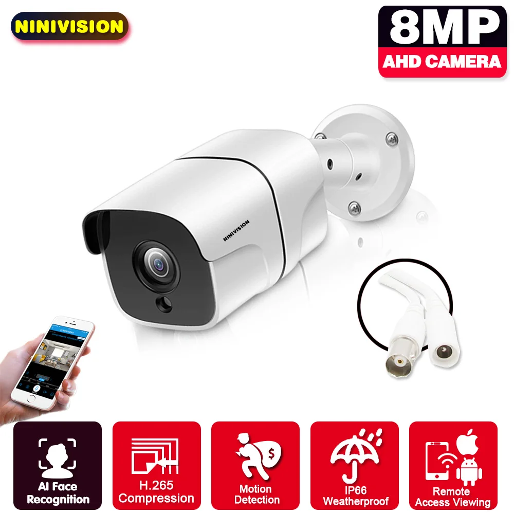 

HD Sony Sensor 8MP AHD Camera 8.0MP AHD 4K Video Security Bullet CCTV Camera indoor Outdoor Waterproof IP66 IR CUT Night Vision