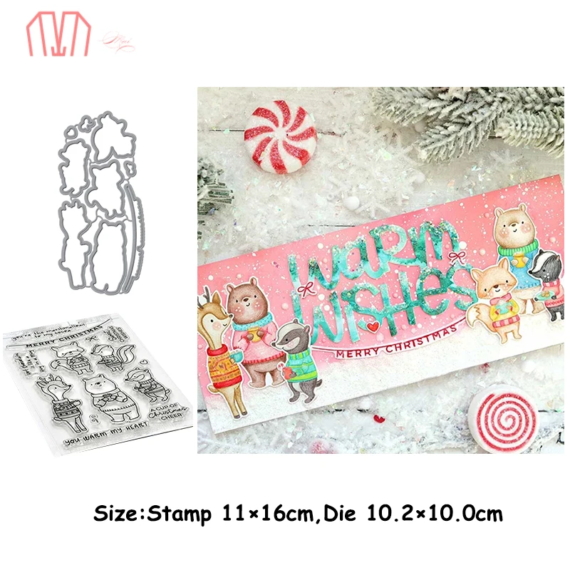 Mai олень Лиса металлический Трафаретный вырубной штамп трафареты печать набор