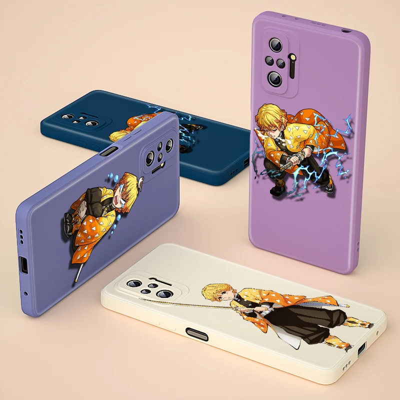 

Zenitsu Kimetsu No Yaiba Liquid Silicone Soft Cover For Xiaomi Redmi Note 10 10T 9 9T 8T 9S 8 7 Pro Max Phone Case