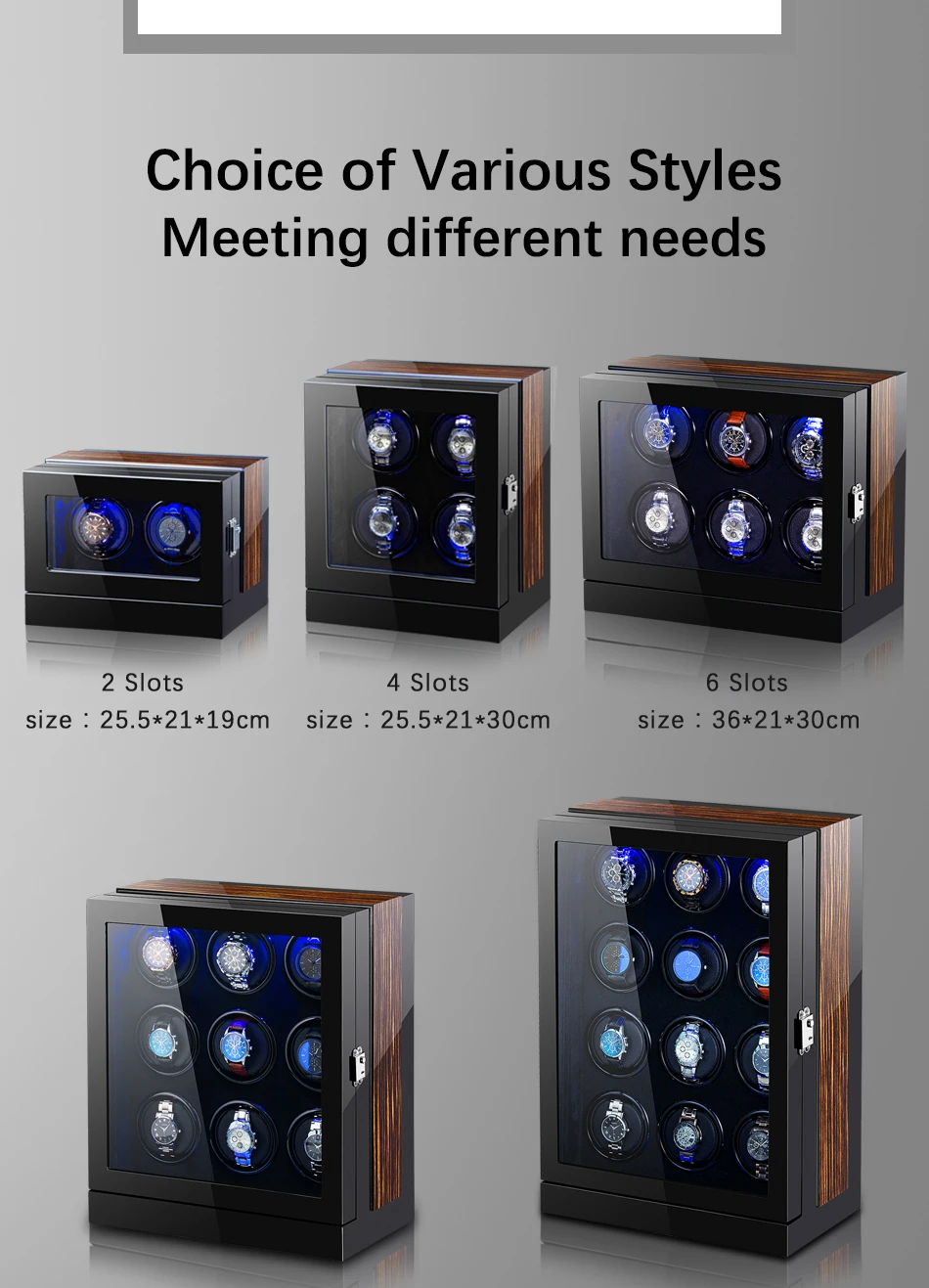 Автоматические роскошные часы Winder Box Аксессуары Часы Дисплей механические вращающиеся часы Uhrenbeweger для мужчин часы