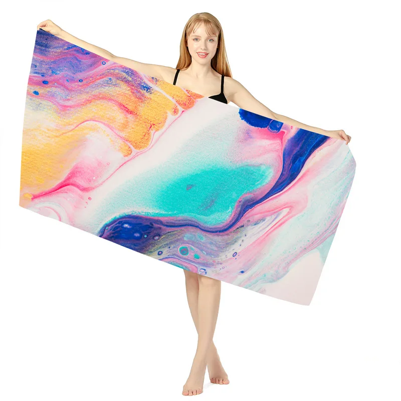 Новое цветное банное полотенце из микрофибры быстросохнущее пляжное для