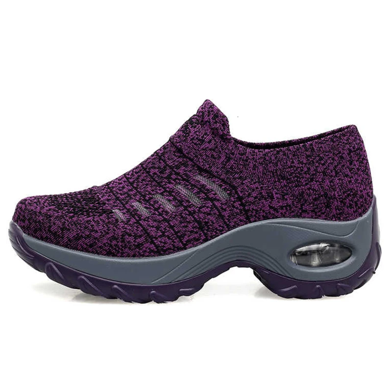 Женская спортивная обувь без шнуровки Ультра светильник Кроссовки на платформе