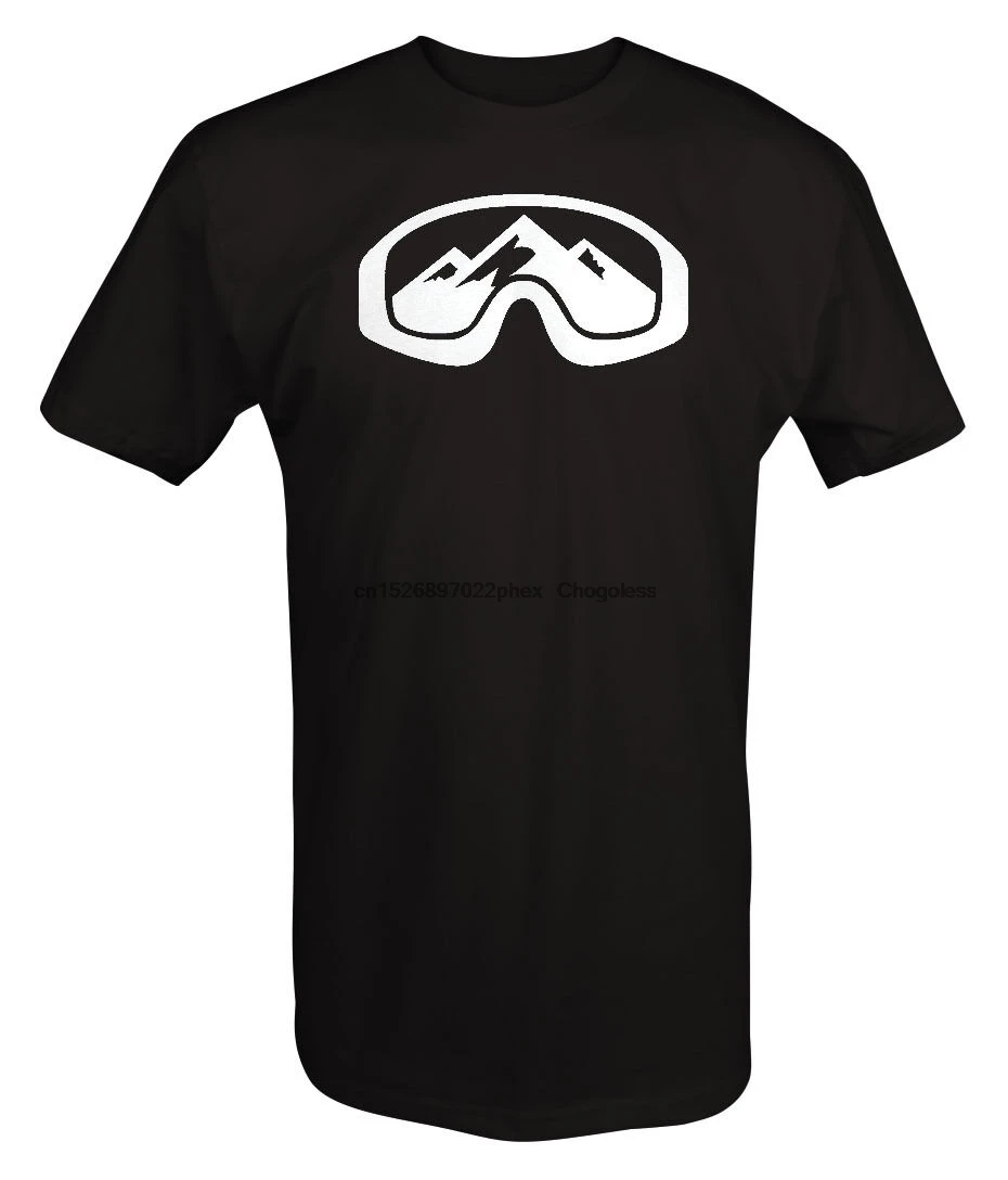 Футболка лыжные очки с Горным сноубордом Зимние виды спорта|Мужские футболки| |