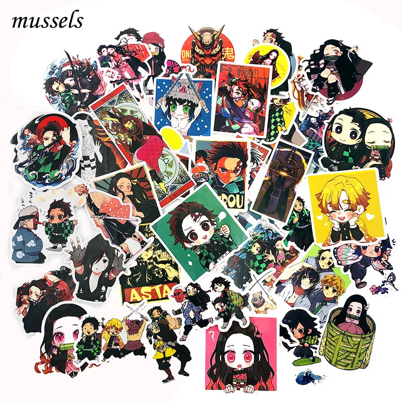 

50 Pcs Demon Slayer: Kimetsu No Yaiba Anime Pvc Graffiti Stickers scrapbookingFor skateboard guitar motorcycle luggage computer