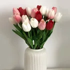 10 шт.лот, настоящие цветы из искусственной кожи, тюльпаны, искусственный букет, свадебный букет, украшение, цветы для домашнего декора