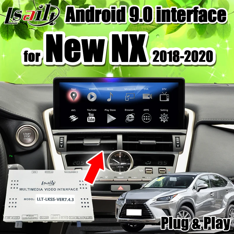 Интерфейсная коробка PX6 CarPlay/Android для нового Lexus NX200 NX300 2018 20 с GPS навигацией YouTube Netflix