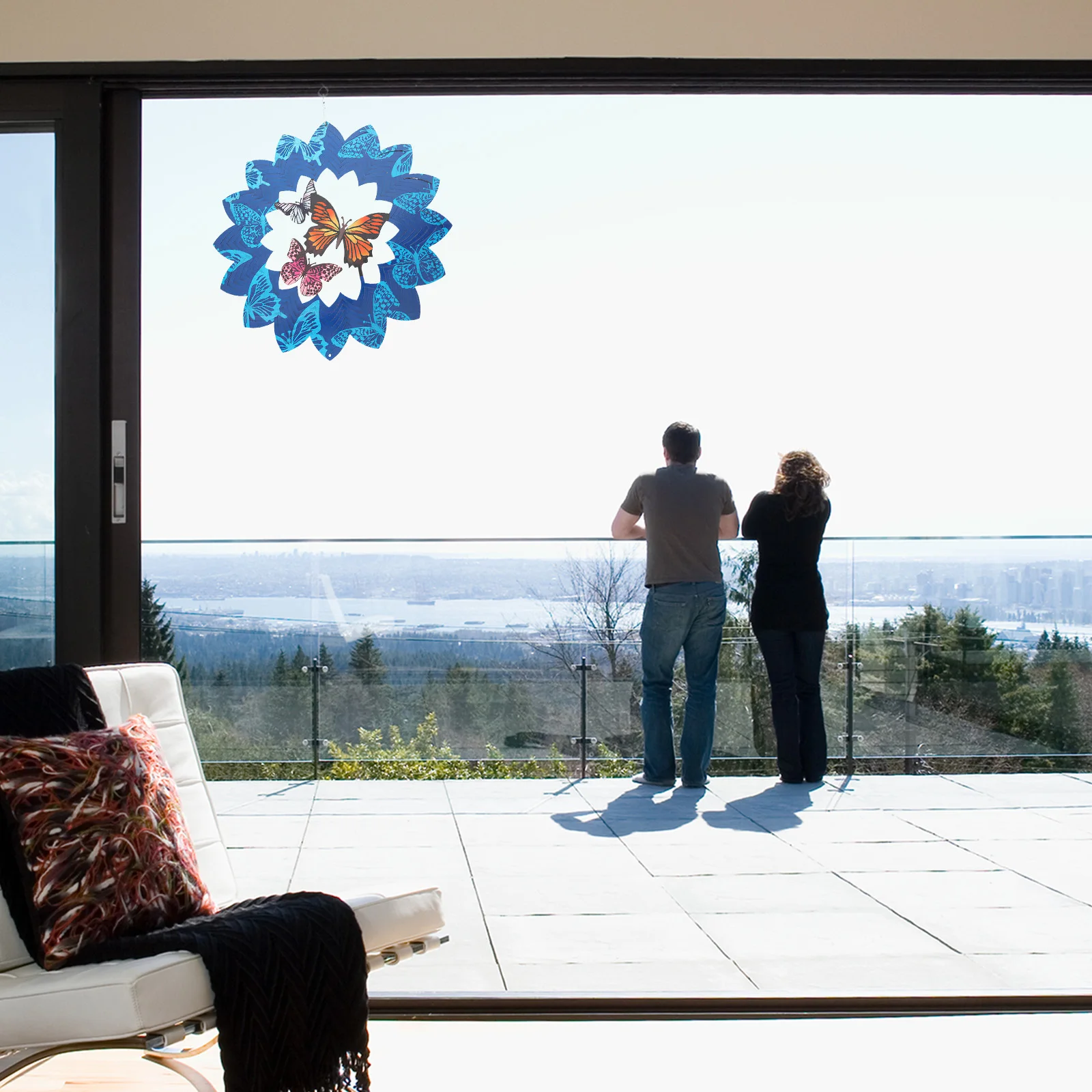 

Butterfly Wind Chimes Butterfly Hanging Spinner Laser Cut Metal Art Garden Wind Spinner 360 Degrees Rotating Wind Chimes